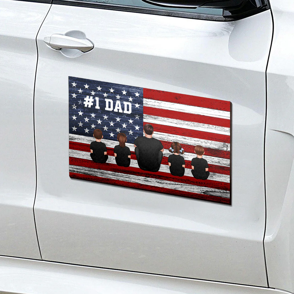 #1 Dad, Best Dad Ever Personalized Car Magnet, Gift For Dad - Image 2