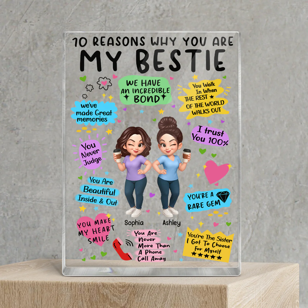 10 Reasons Why You Are My Besties Personalized Acrylic Block Plaque - Image 4