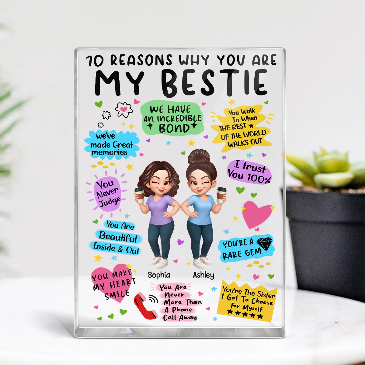 10 Reasons Why You Are My Besties Personalized Acrylic Block Plaque - Image 5