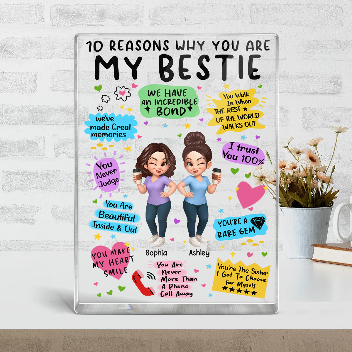 10 Reasons Why You Are My Besties Personalized Acrylic Block Plaque - Image 6