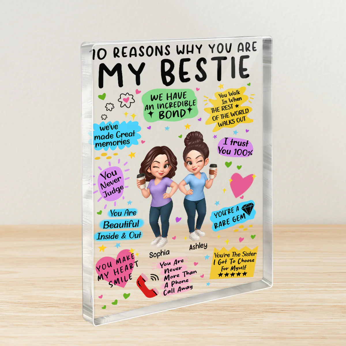 10 Reasons Why You Are My Besties Personalized Acrylic Block Plaque - Image 8