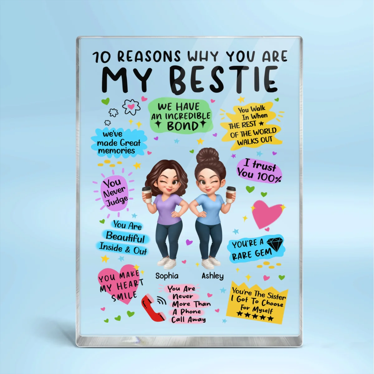 10 Reasons Why You Are My Besties Personalized Acrylic Block Plaque - Image 9