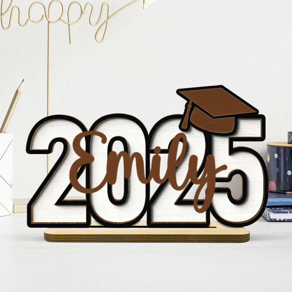 2025 Graduation Senior Personalized 2-Layer Standing Wooden Plaque - Image 8