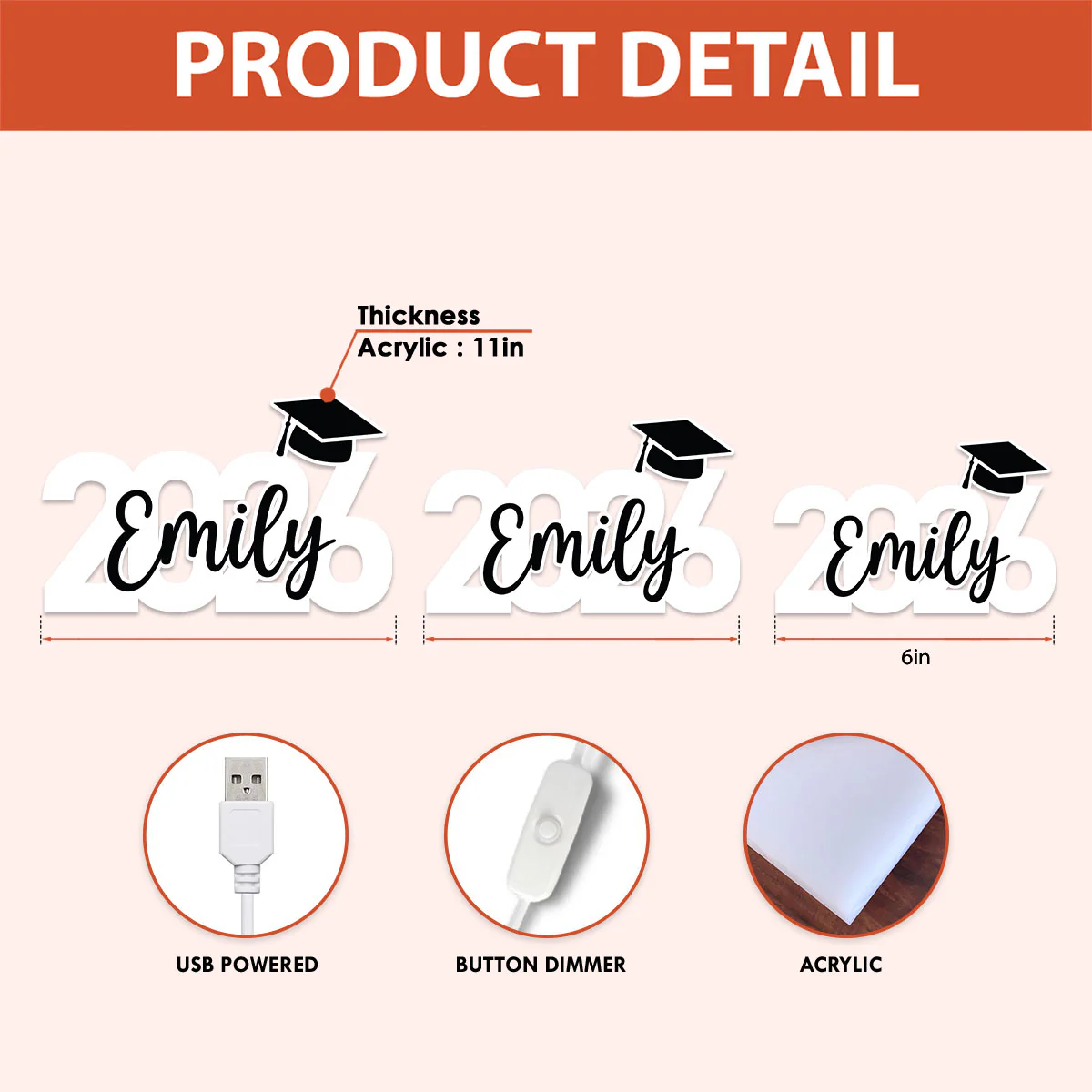 Class Of 2025 Graduation - Personalized Light Box - Graduation Gift, Graduation Keepsake, Decoration - Image 8