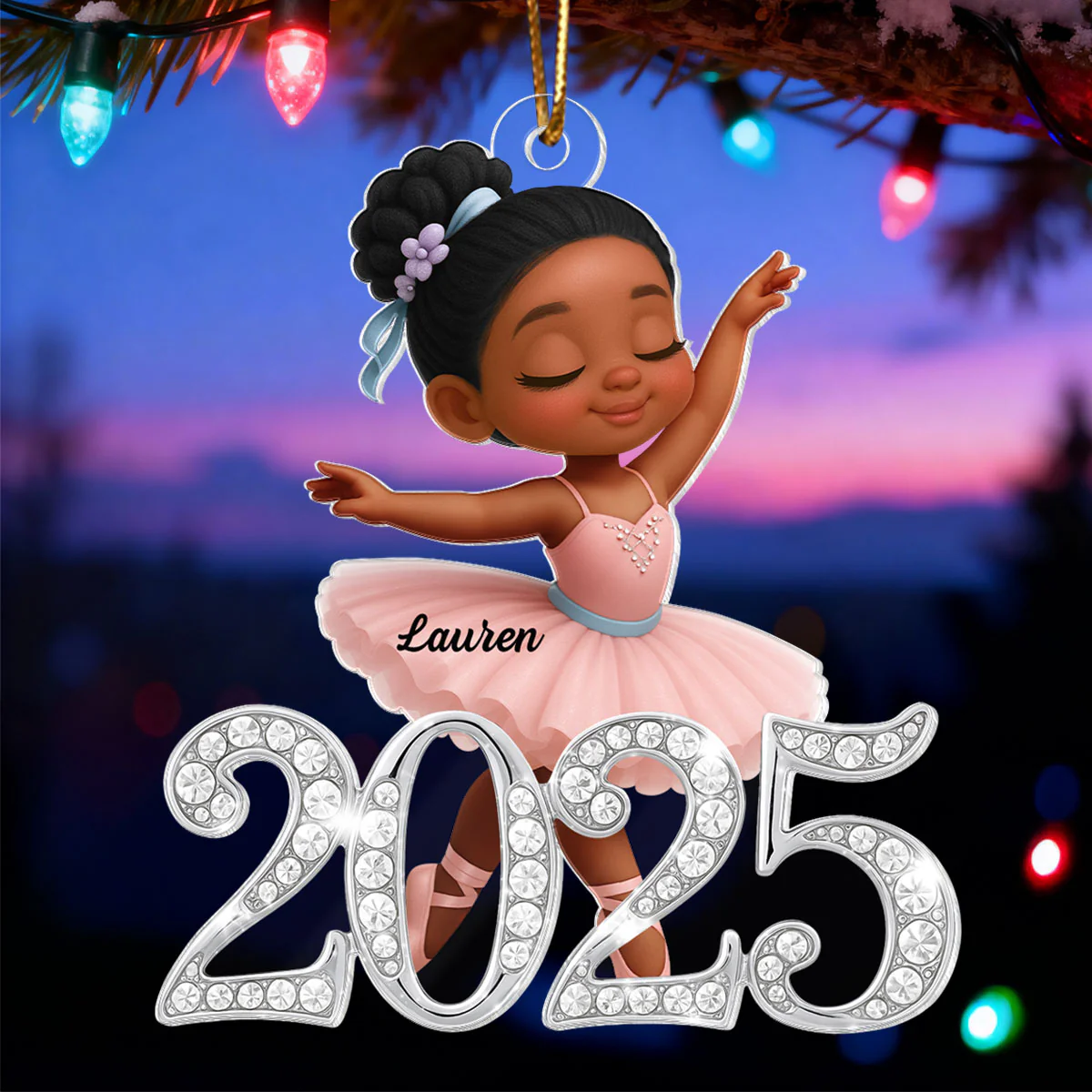 2025 Shining Effect Ballerina Girl - Personalized Acrylic Ornament - Christmas Gift for Kids, Grandkids - Image 8