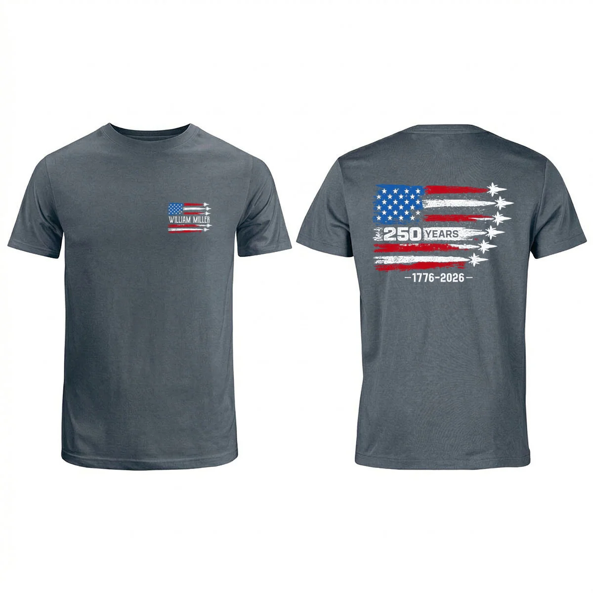 250 Years American Flag Jets Custom Name - Personalized Shirt - United States 250th Anniversary USA Patriotic - Image 11