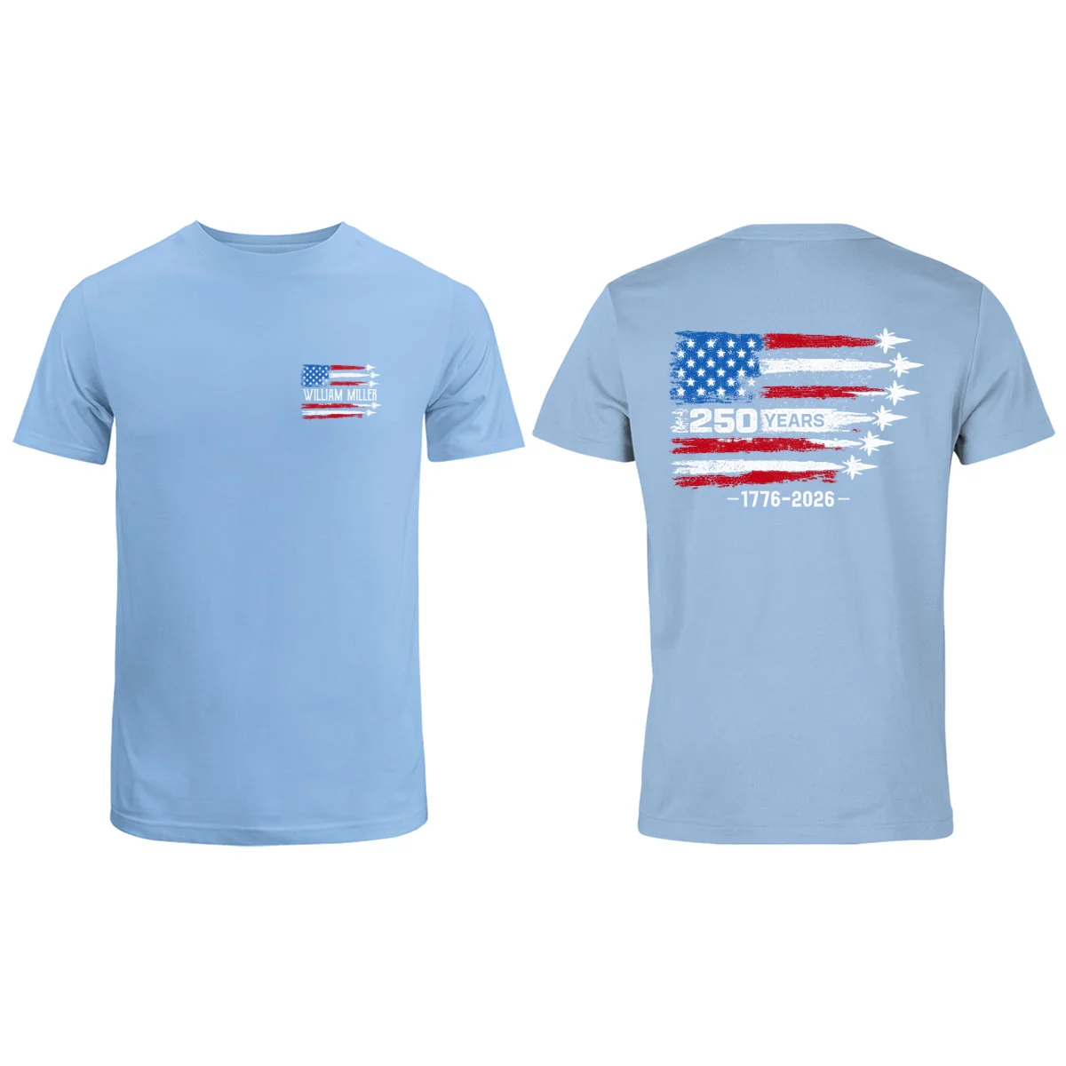 250 Years American Flag Jets Custom Name - Personalized Shirt - United States 250th Anniversary USA Patriotic - Image 9