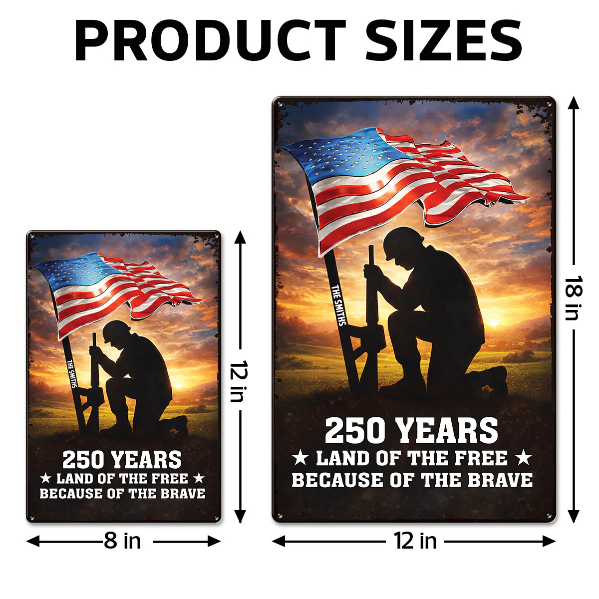 250 Years Of Defending Liberty - Personalized Metal Sign - America 250th Anniversary, Personalized Gifts For Family - Image 6