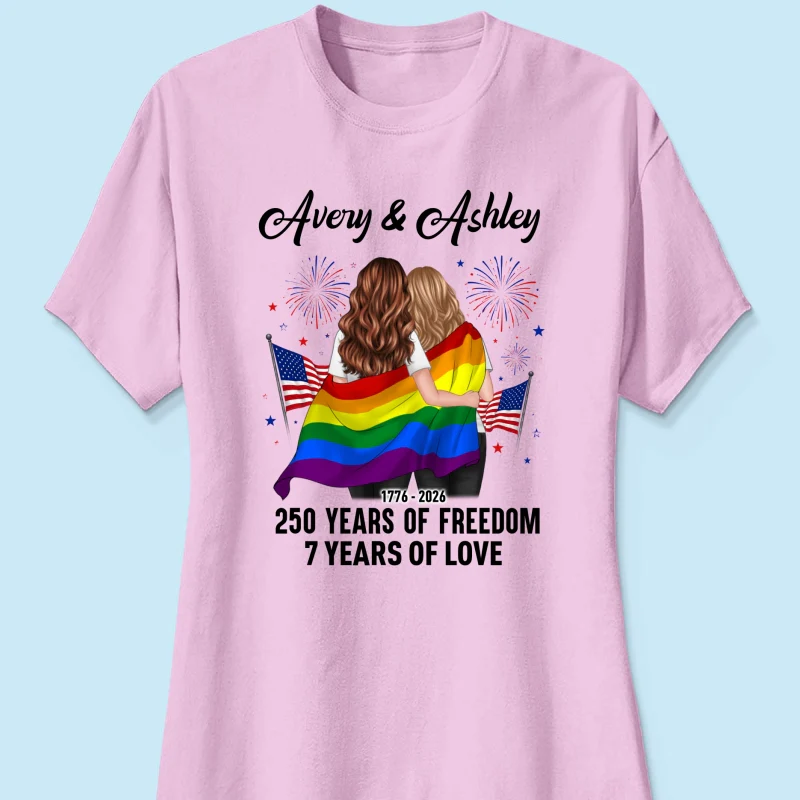 250 Years of Freedom LGBT Couple - Personalized Shirt - America 250th Anniversary - Image 18