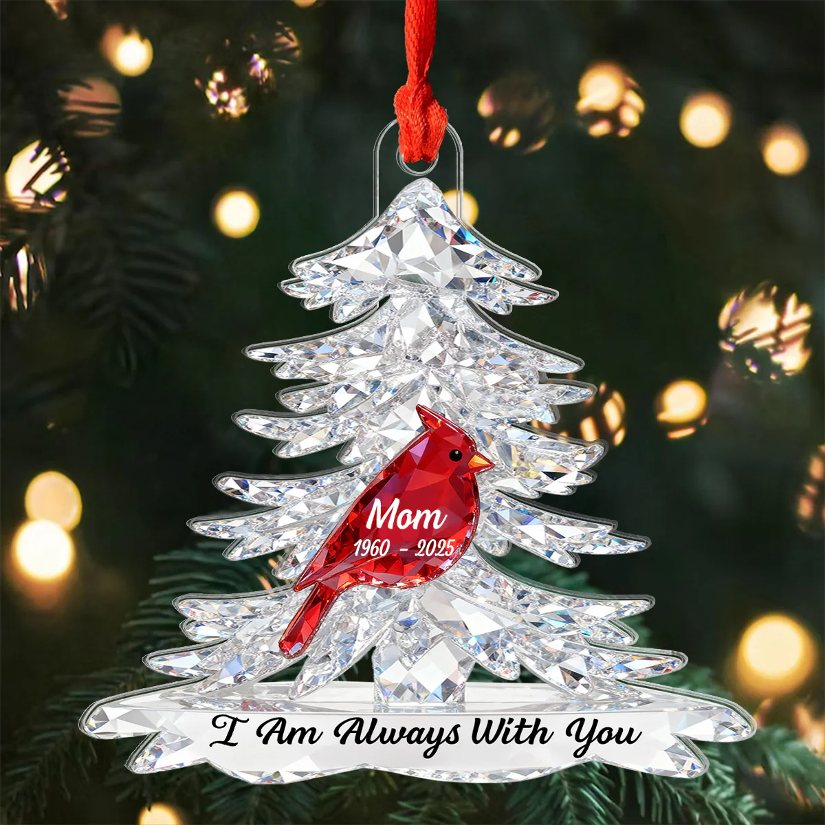 3D Effect Cardinals Memorial - Personalized Acrylic Car Hanger - Remembrance Gift, Sympathy Gift For Whole Family, Extended Family - Image 6