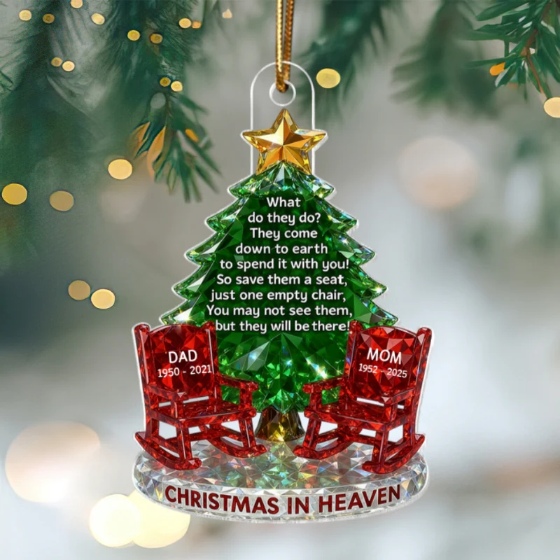 3D Crystal Effect Christmas In Heaven Memorial - Personalized Acrylic Ornament - Remembrance Gift, Sympathy Gift - Image 11