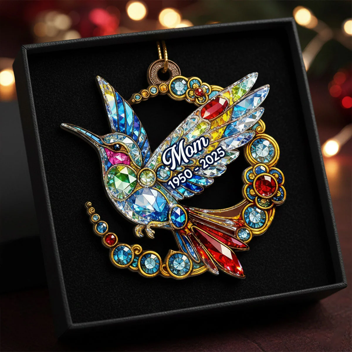 3D Crystal Effect Colorful Hummingbird Memorial - Personalized Acrylic Ornament - Remembrance Gift, Sympathy Gift - Image 9