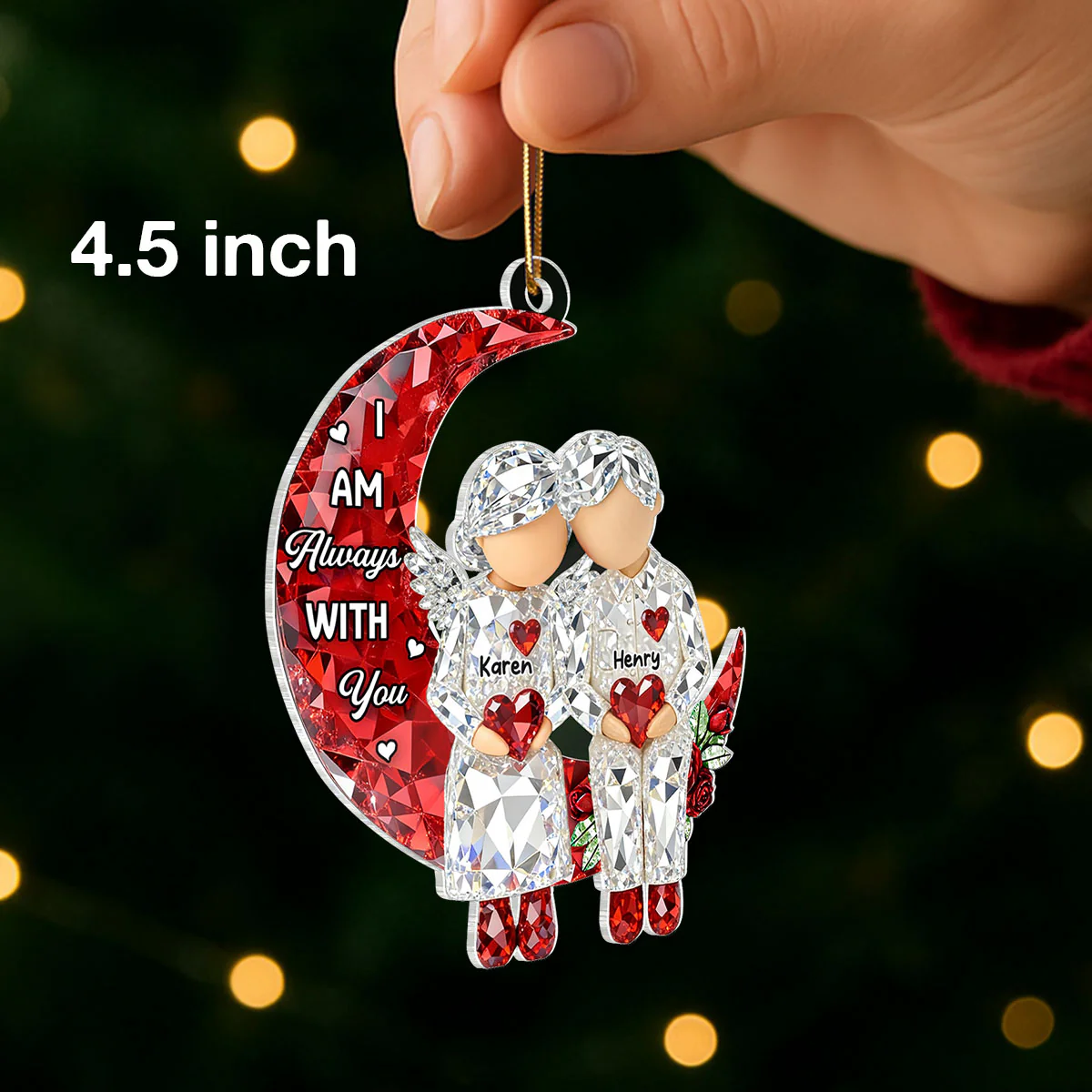 3D Crystal Effect Memorial Moon Keepsake - Personalized Acrylic Ornament - Sympathy Gift for Loved Ones - Image 2