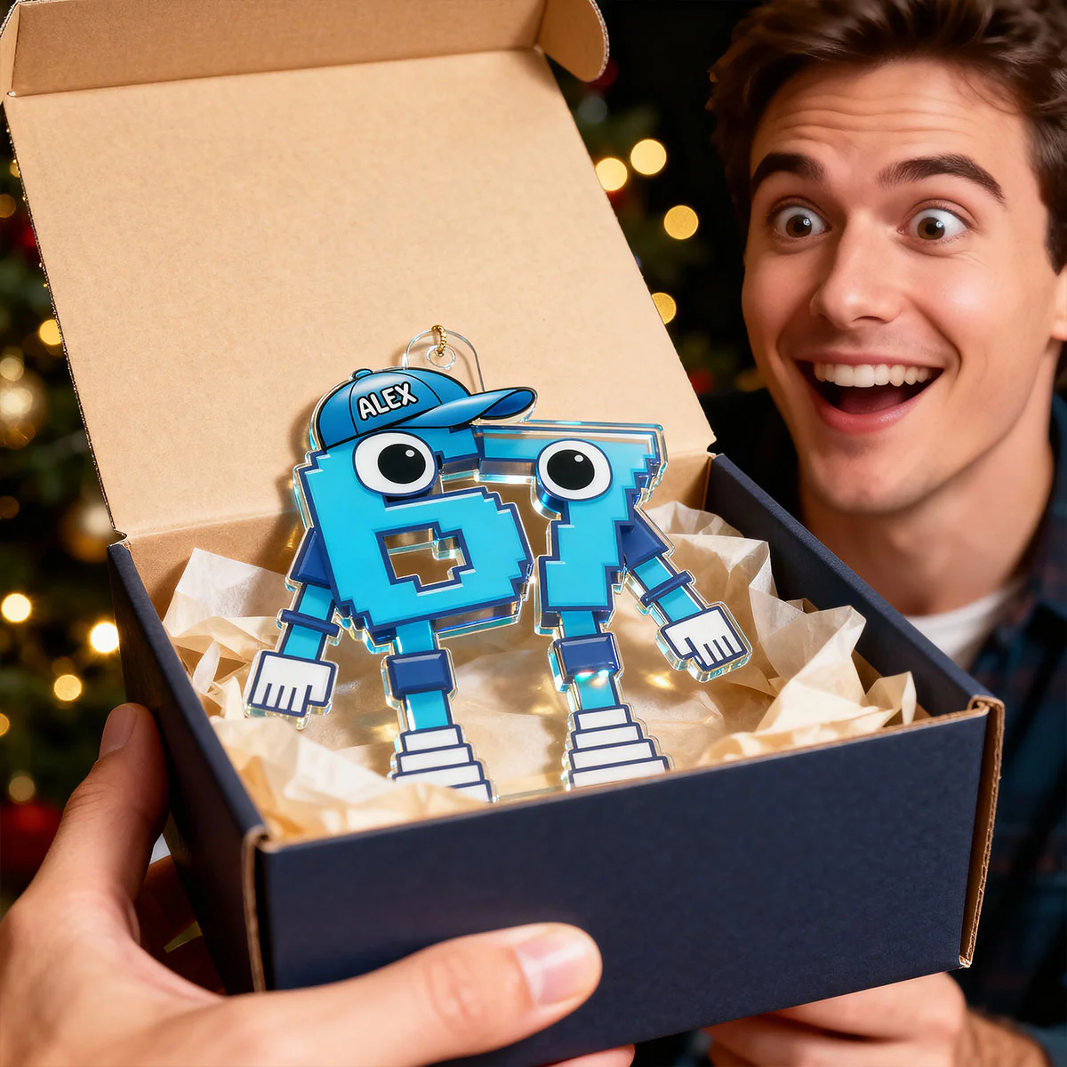 3D Effect 67 Brain Rot Christmas Ornament – Personalize Funny Roblox Style Kid Gift - Image 9