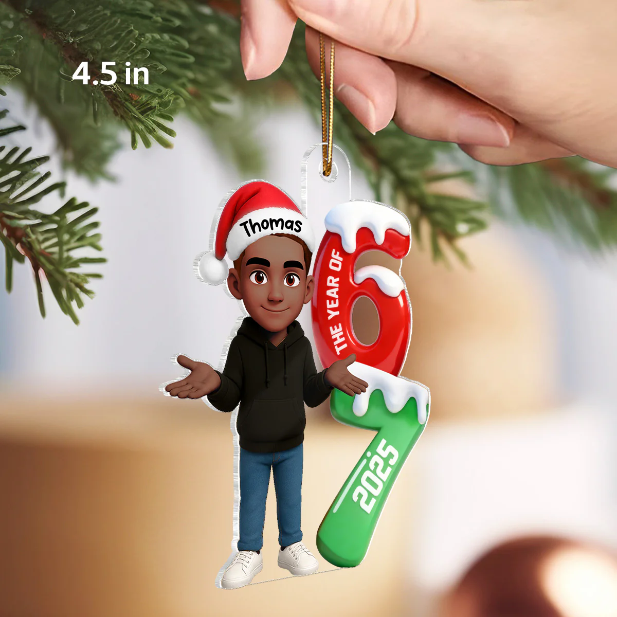 3D Effect 67 Six Seven 2025 Slang Christmas - Personalized Acrylic Ornament - Funny Christmas Gift For Teen, Grandkid, Gen Alpha - Image 2