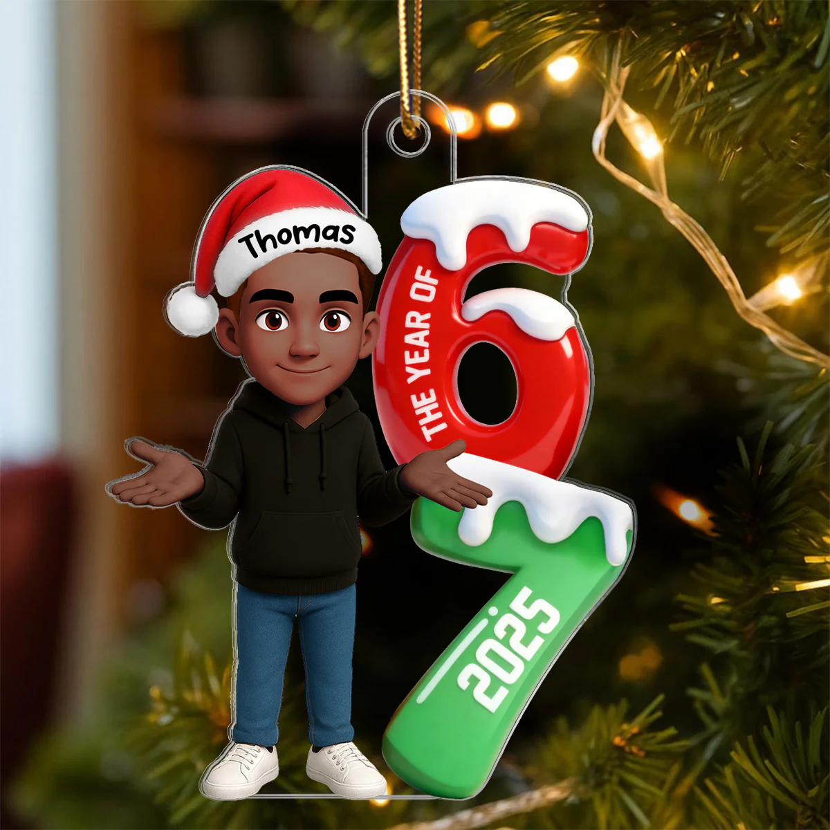 3D Effect 67 Six Seven 2025 Slang Christmas - Personalized Acrylic Ornament - Funny Christmas Gift For Teen, Grandkid, Gen Alpha - Image 4
