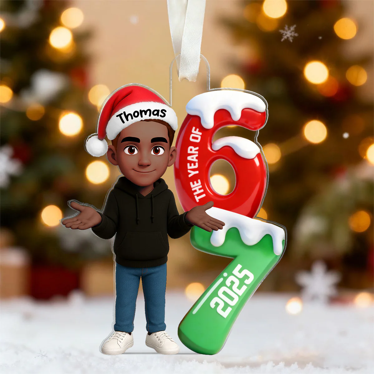 3D Effect 67 Six Seven 2025 Slang Christmas - Personalized Acrylic Ornament - Funny Christmas Gift For Teen, Grandkid, Gen Alpha - Image 6