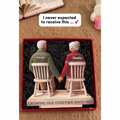 3D Effect Eternal Love Couple Growing Old Together - Personalized Wooden Plaque - Heartfelt Gift For Couple, For Him, For Her, Husband, Wife - Image 2