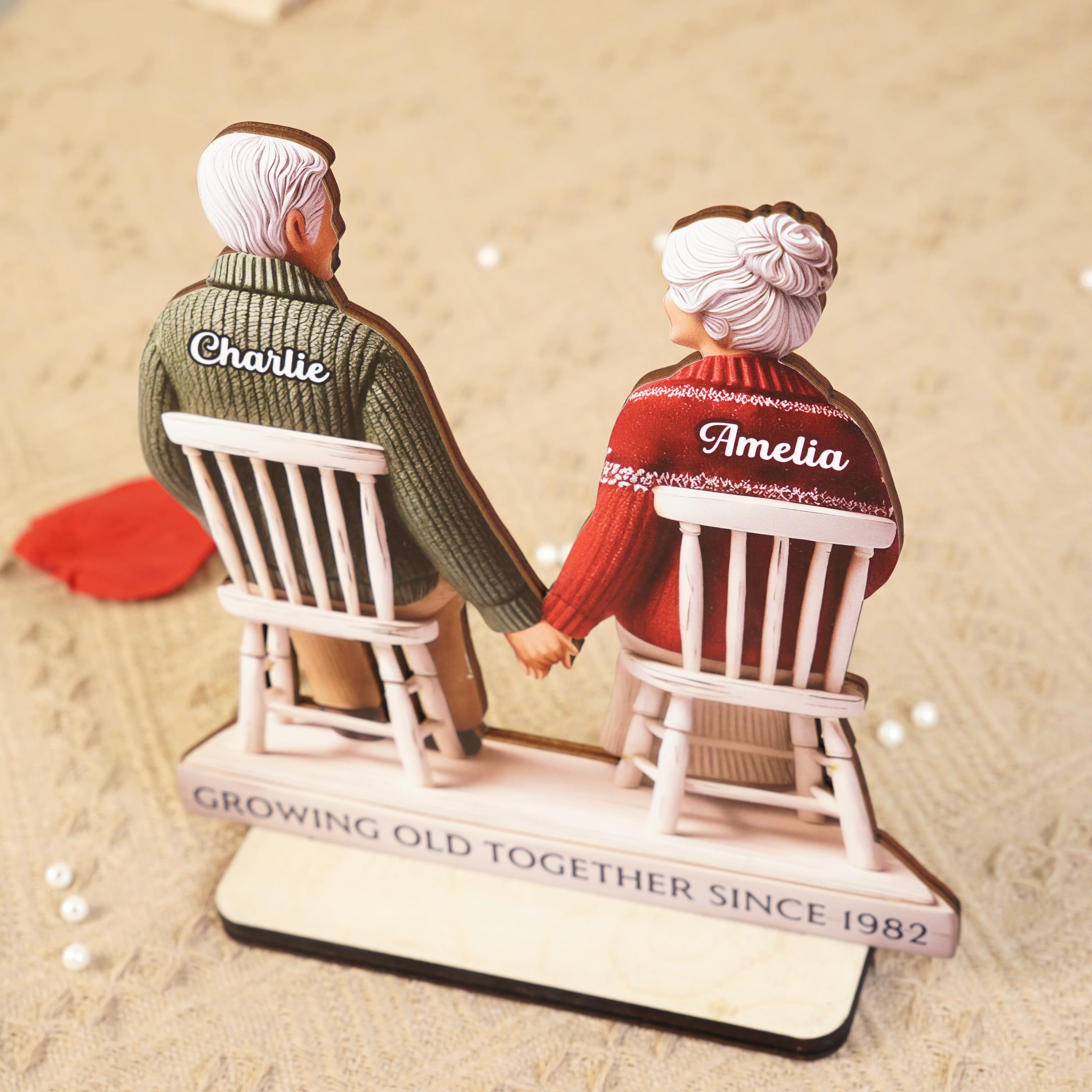 3D Effect Eternal Love Couple Growing Old Together - Personalized Wooden Plaque - Heartfelt Gift For Couple, For Him, For Her, Husband, Wife - Image 5