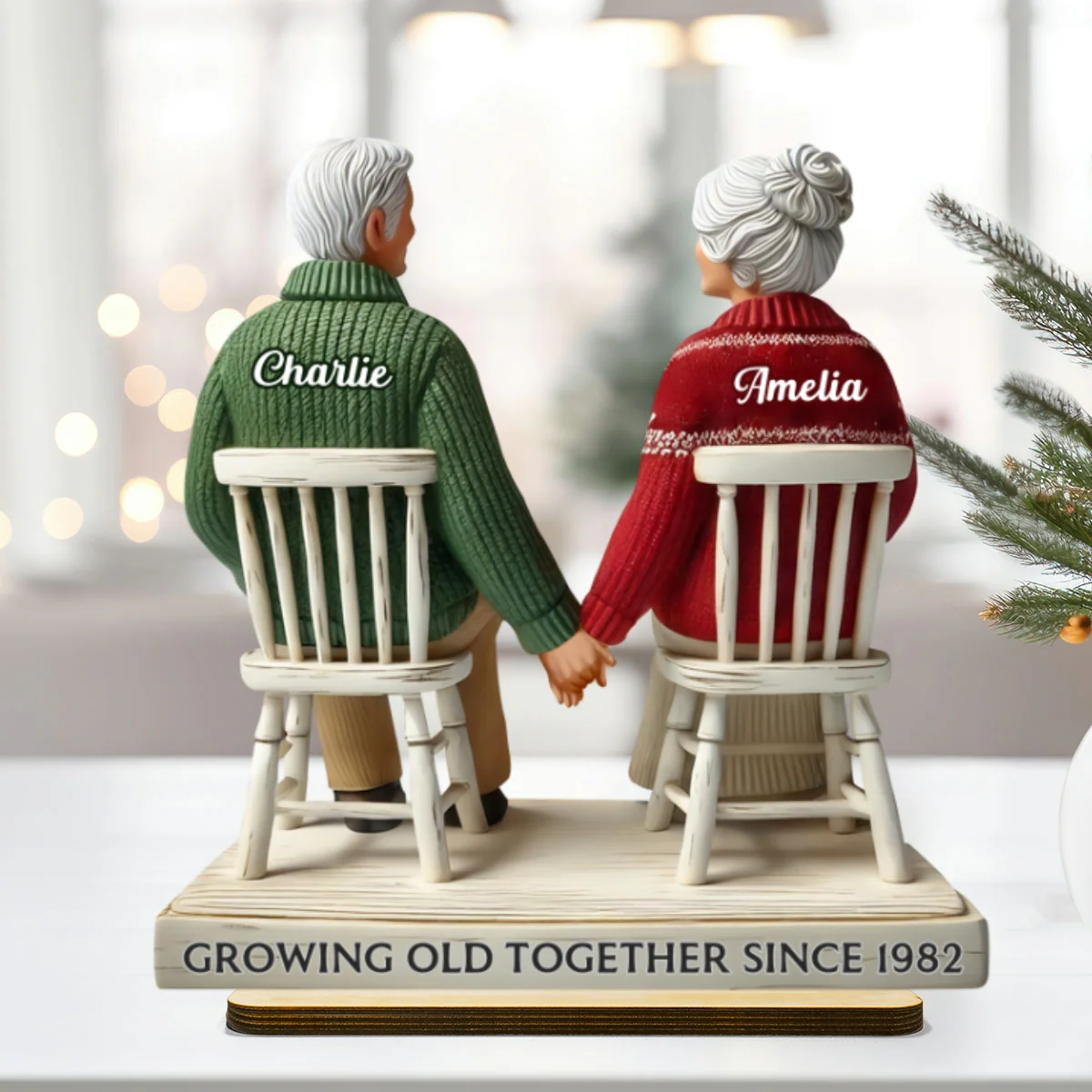 3D Effect Eternal Love Couple Growing Old Together - Personalized Wooden Plaque - Heartfelt Gift For Couple, For Him, For Her, Husband, Wife - Image 8
