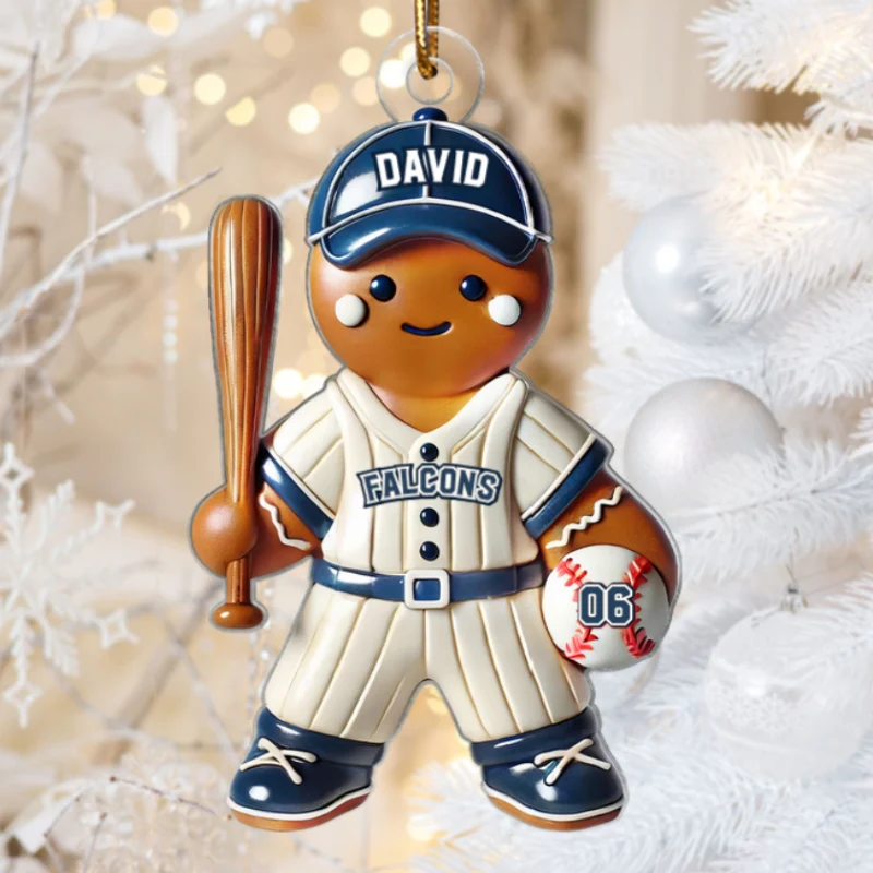 3D Effect Baseball Kid Personalized Acrylic Ornament, Christmas Gift For Grandkids - Image 7