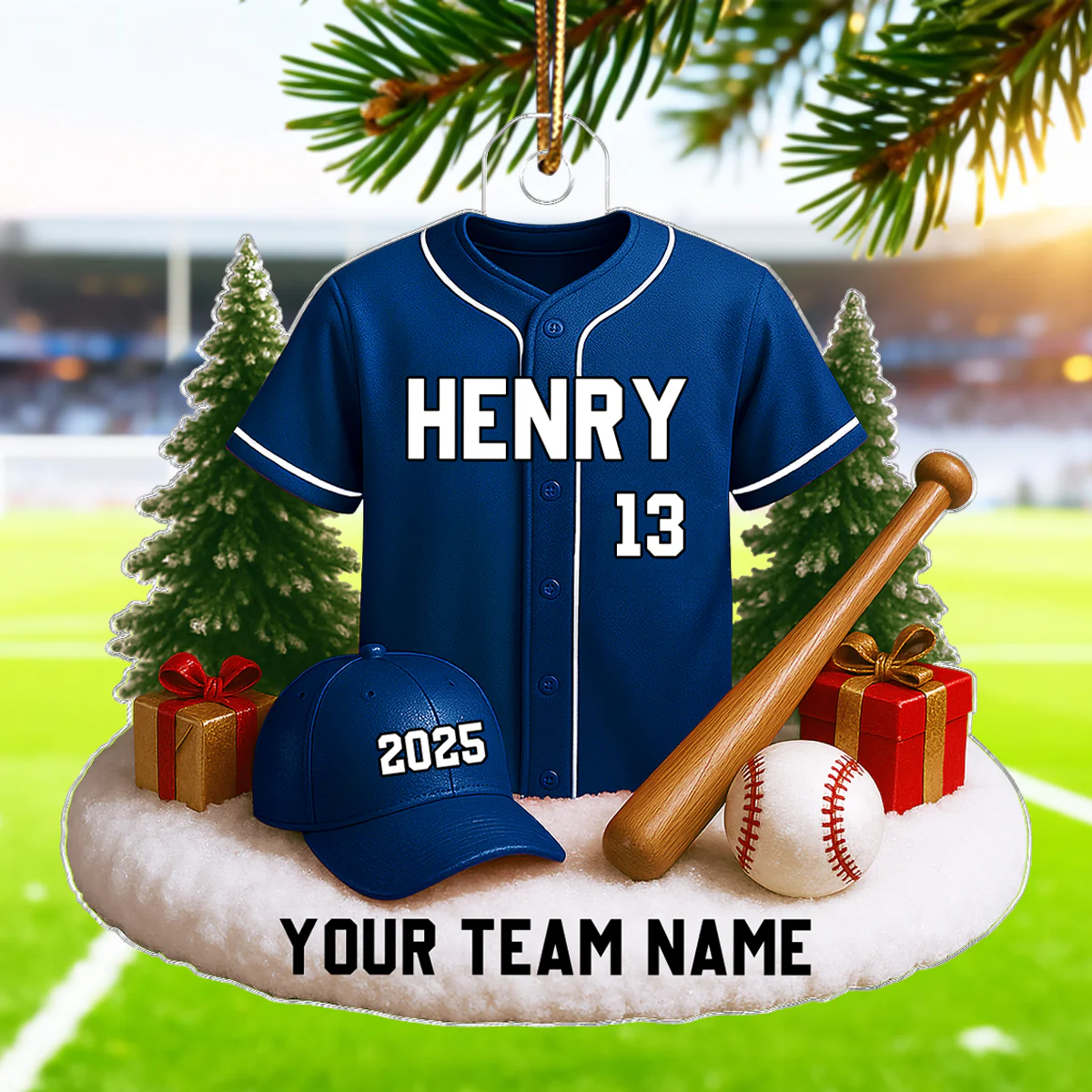 3D Effect Baseball Player Uniform - Personalized Acrylic Ornament - Gift For Baseball Players, Baseball Team - Image 6