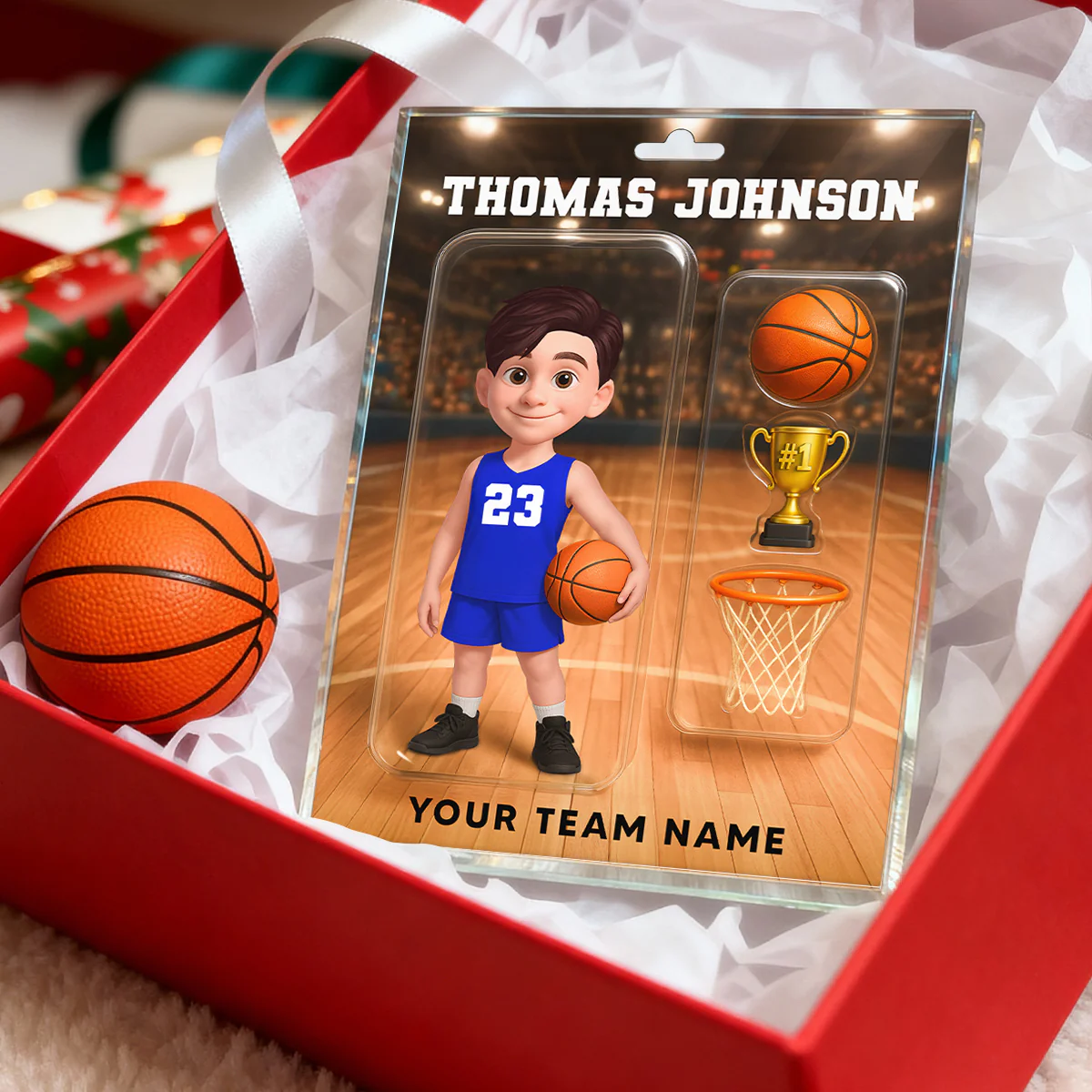 3D Effect Basketball Custom Figure Style - Personalized Acrylic Block Plaque - Christmas Gift For Basketball Players - Image 4