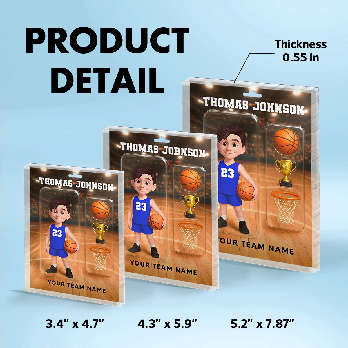3D Effect Basketball Custom Figure Style - Personalized Acrylic Block Plaque - Christmas Gift For Basketball Players - Image 8