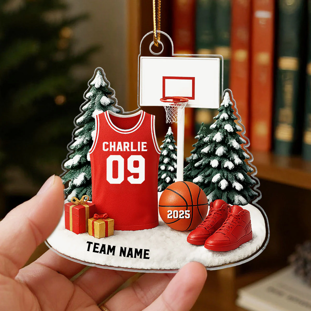 3D Effect Basketball Player Uniform - Personalized Acrylic Ornament - Gift For Basketball Lovers - Image 5