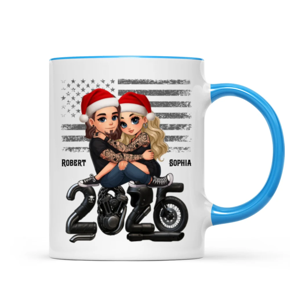 3D Effect Biker Couple Christmas - Personalized Mug - Gift For Bikers, Gift For Him, For Her - Image 17