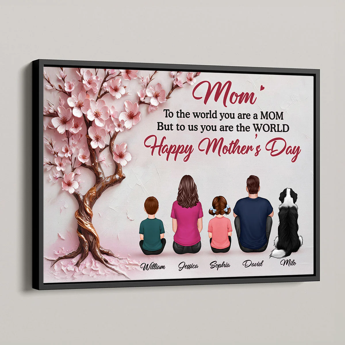 3D Effect Blossom Tree MOM To Us You Are The World Personalized Poster, Gift For Mom - Image 2