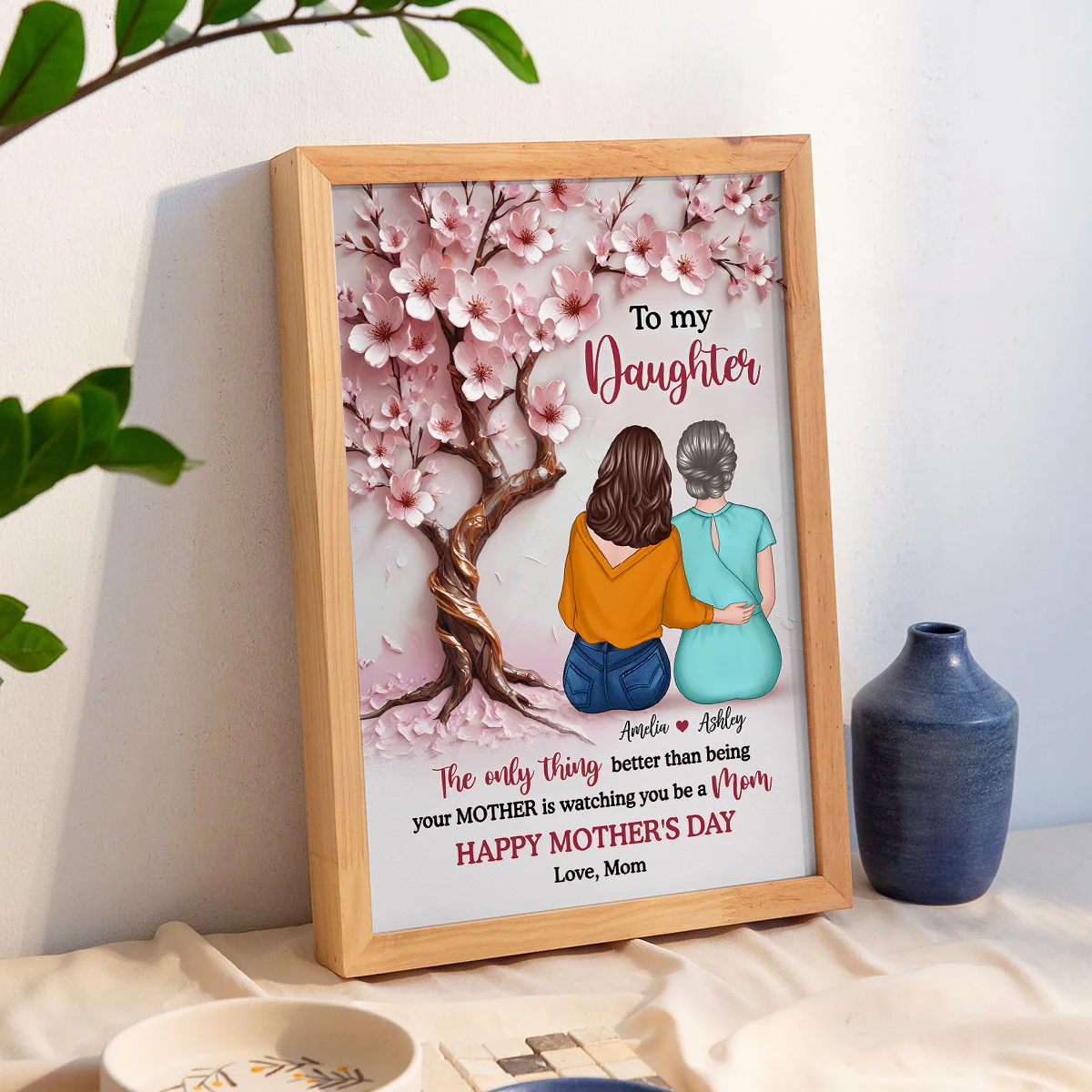 3D Effect Blossom Tree To My Daughter Personalized Poster, Mother's Day gift for Daughters - Image 6