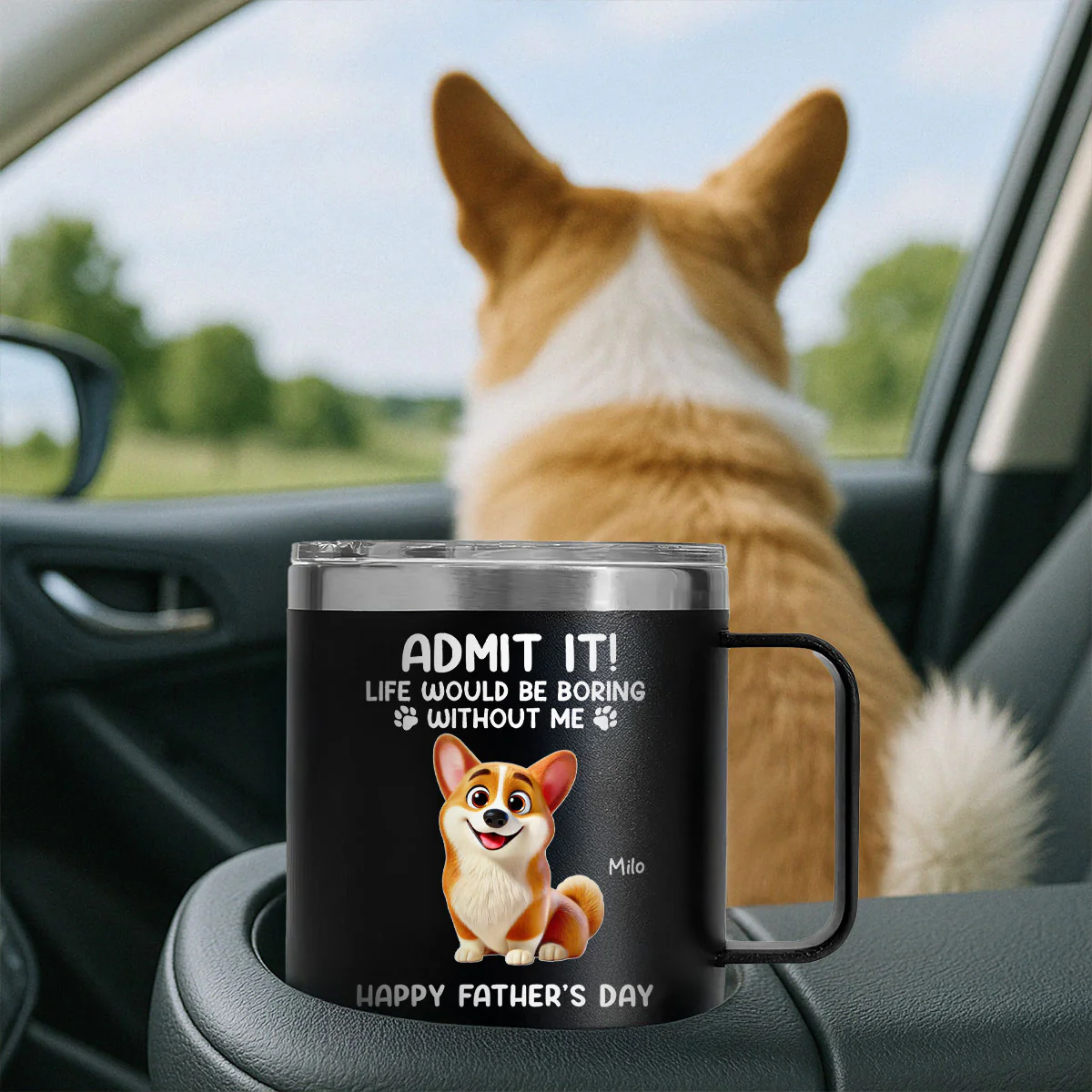 Cartoon Funny Dogs Admit It Life Would Be Boring Without Me Personalized Stainless Steel Tumbler, Father's Day, Gift For Dog Lovers - Image 3