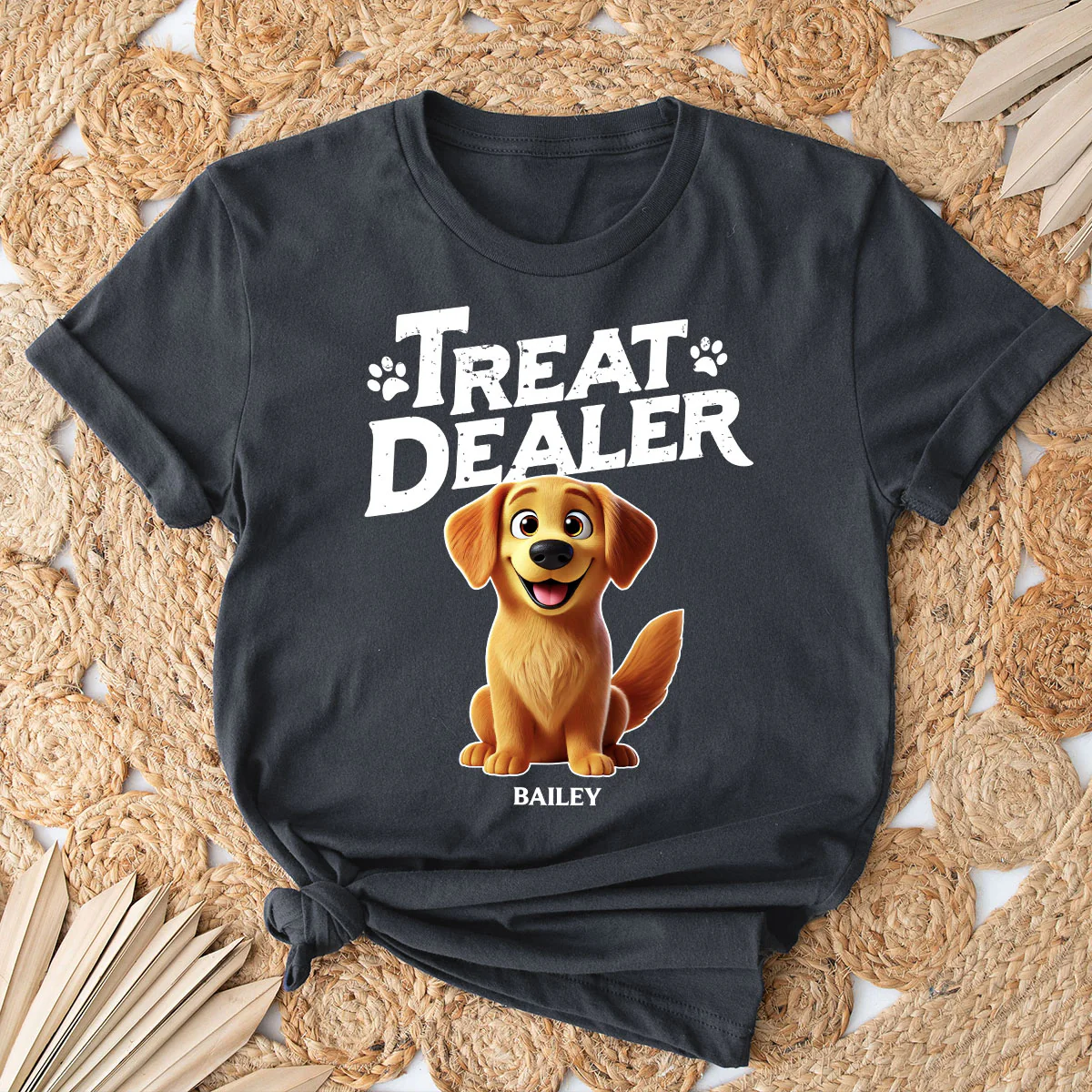 3D Effect Cartoon Dog Treat Dealer Personalized Shirt, Gift For Dog Lovers - Image 5