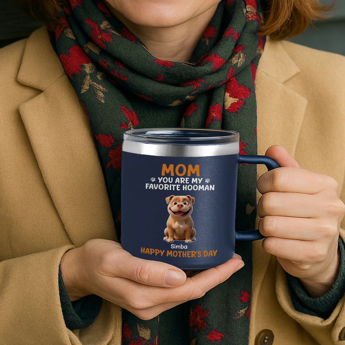 Cartoon Funny Dogs You Are My Favorite Hooman Personalized Stainless Steel Tumbler, Funny Father's Day Gift For Dog Dad - Image 9