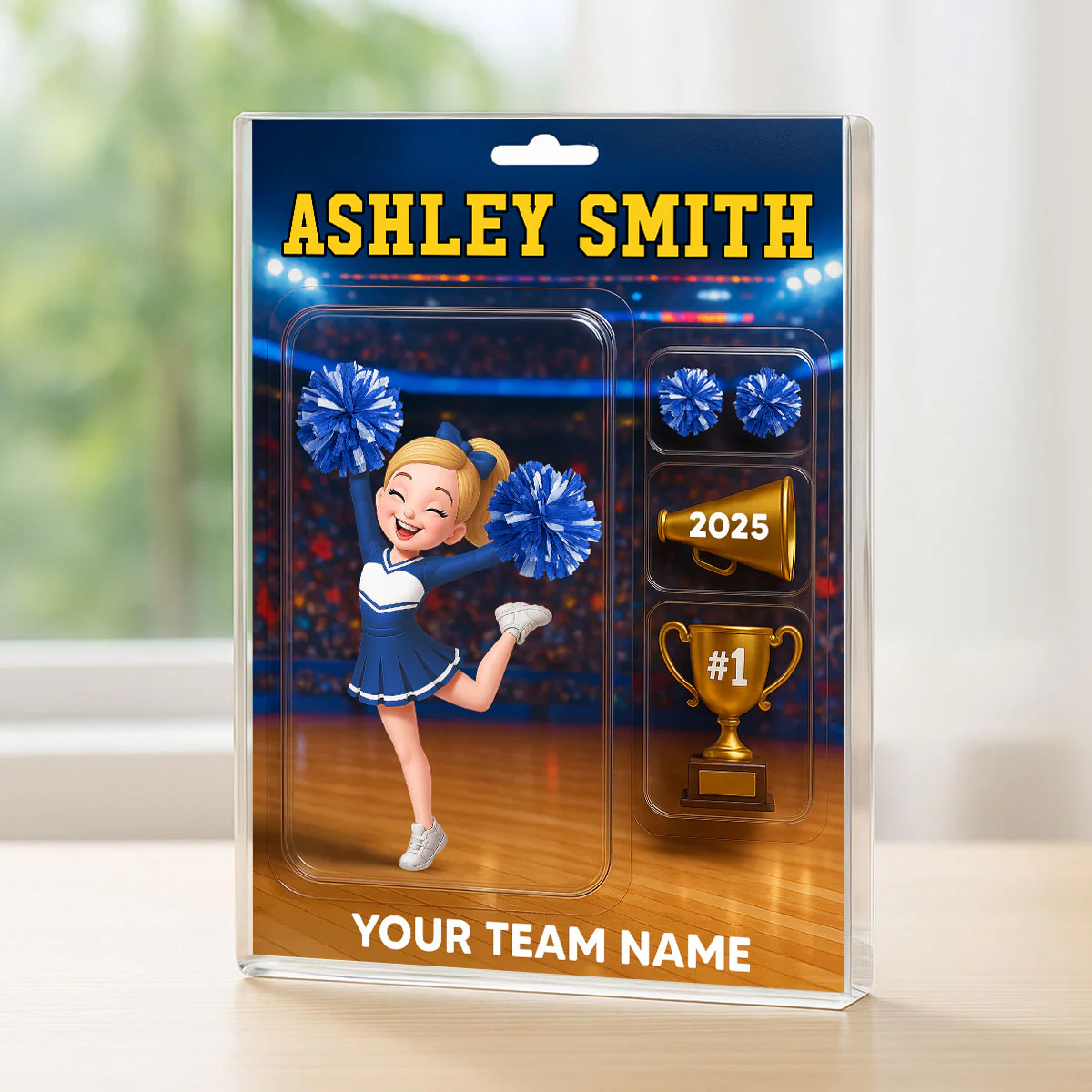 3D Effect Cheerleader Custom Figure Style Christmas - Personalized Acrylic Block Plaque - Christmas Gift For Cheerleaders - Image 4