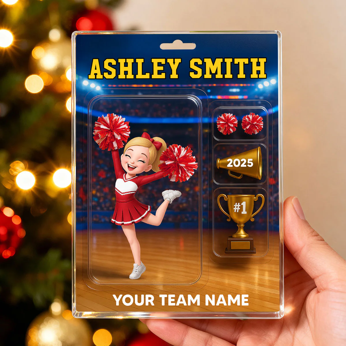 3D Effect Cheerleader Custom Figure Style Christmas - Personalized Acrylic Block Plaque - Christmas Gift For Cheerleaders - Image 6