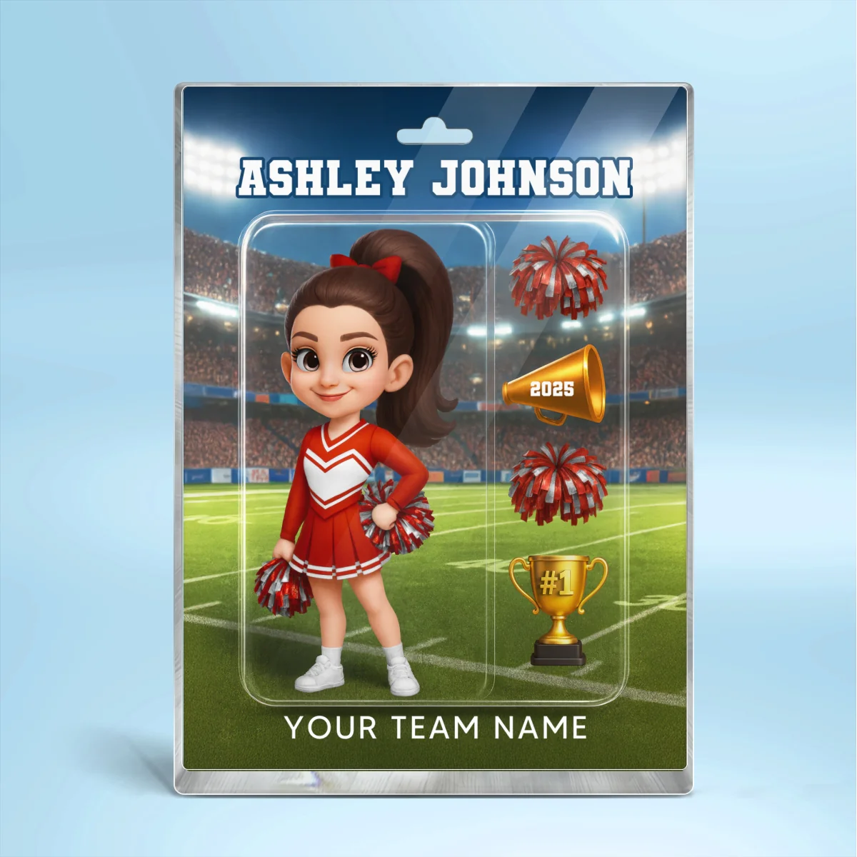 3D Effect Cheerleader Custom Figure Style - Personalized Acrylic Block Plaque - Christmas Gift For Cheerleaders, Granddaughter, Daughter - Image 9