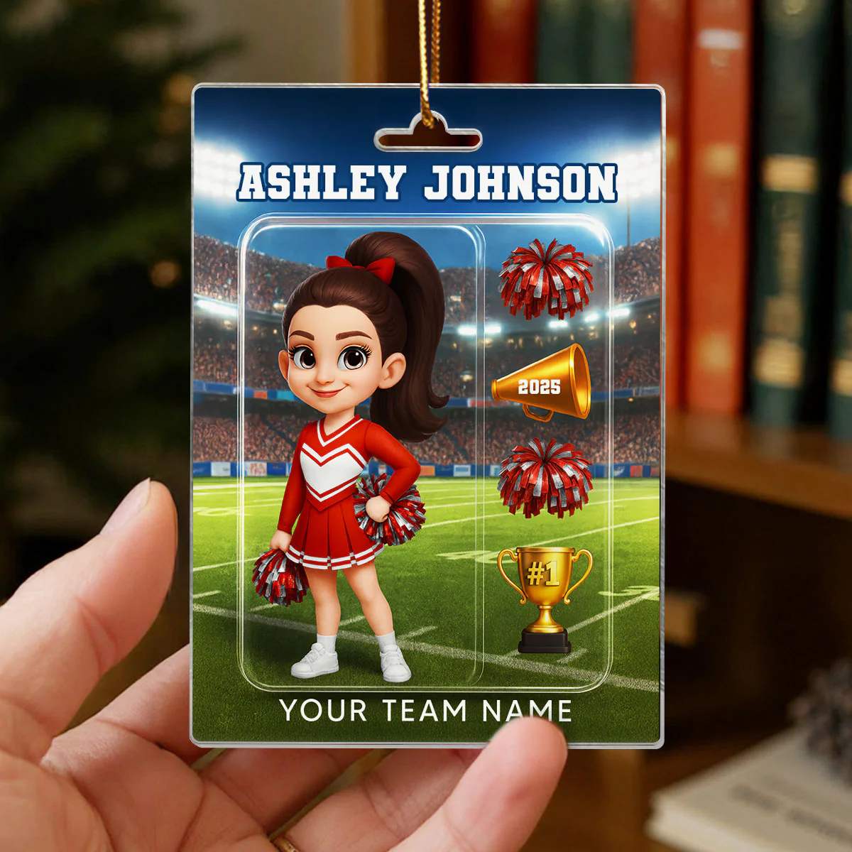 3D Effect Cheerleader Custom Figure Style - Personalized Acrylic Ornament - Christmas Gift For Cheerleaders - Image 5