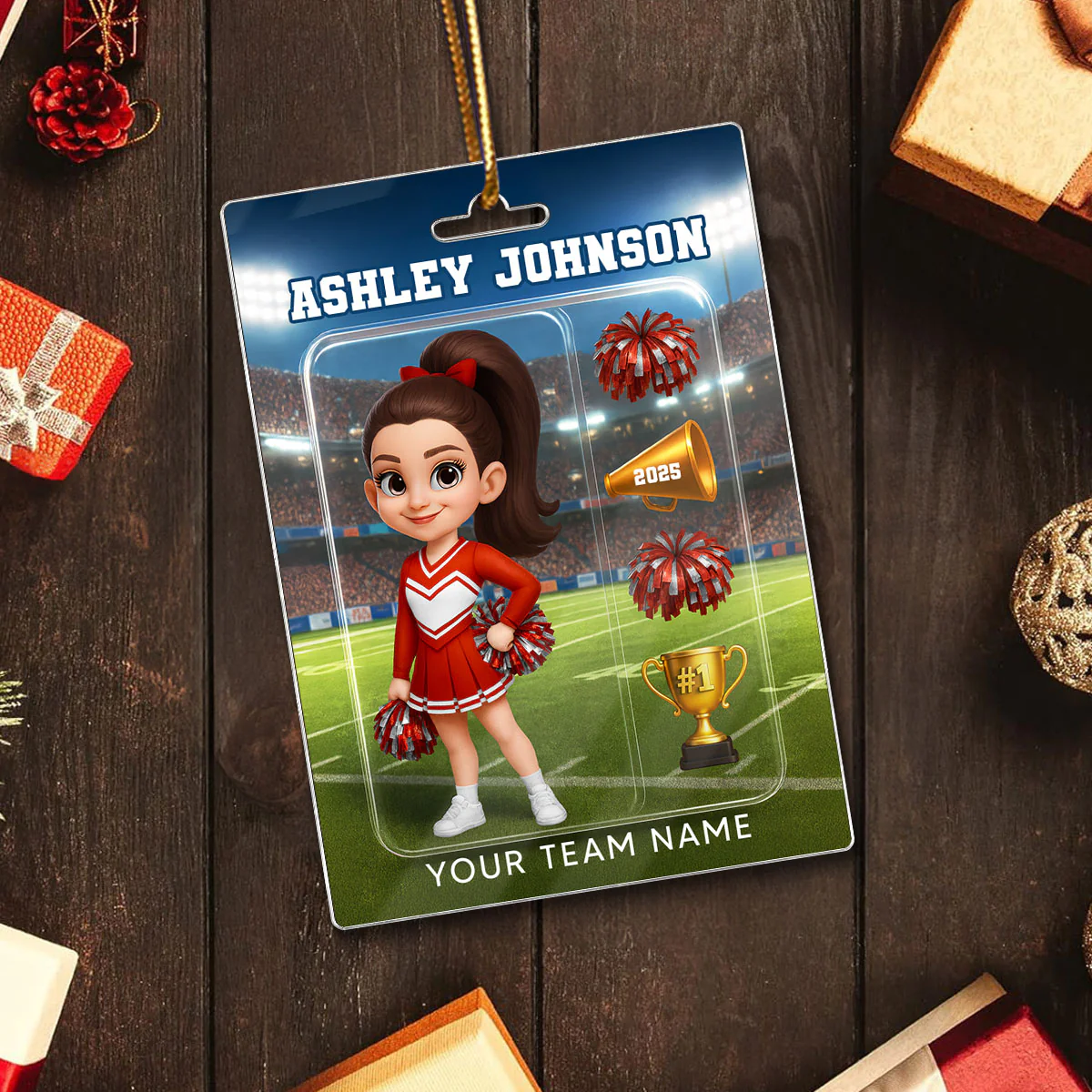 3D Effect Cheerleader Custom Figure Style - Personalized Acrylic Ornament - Christmas Gift For Cheerleaders - Image 6