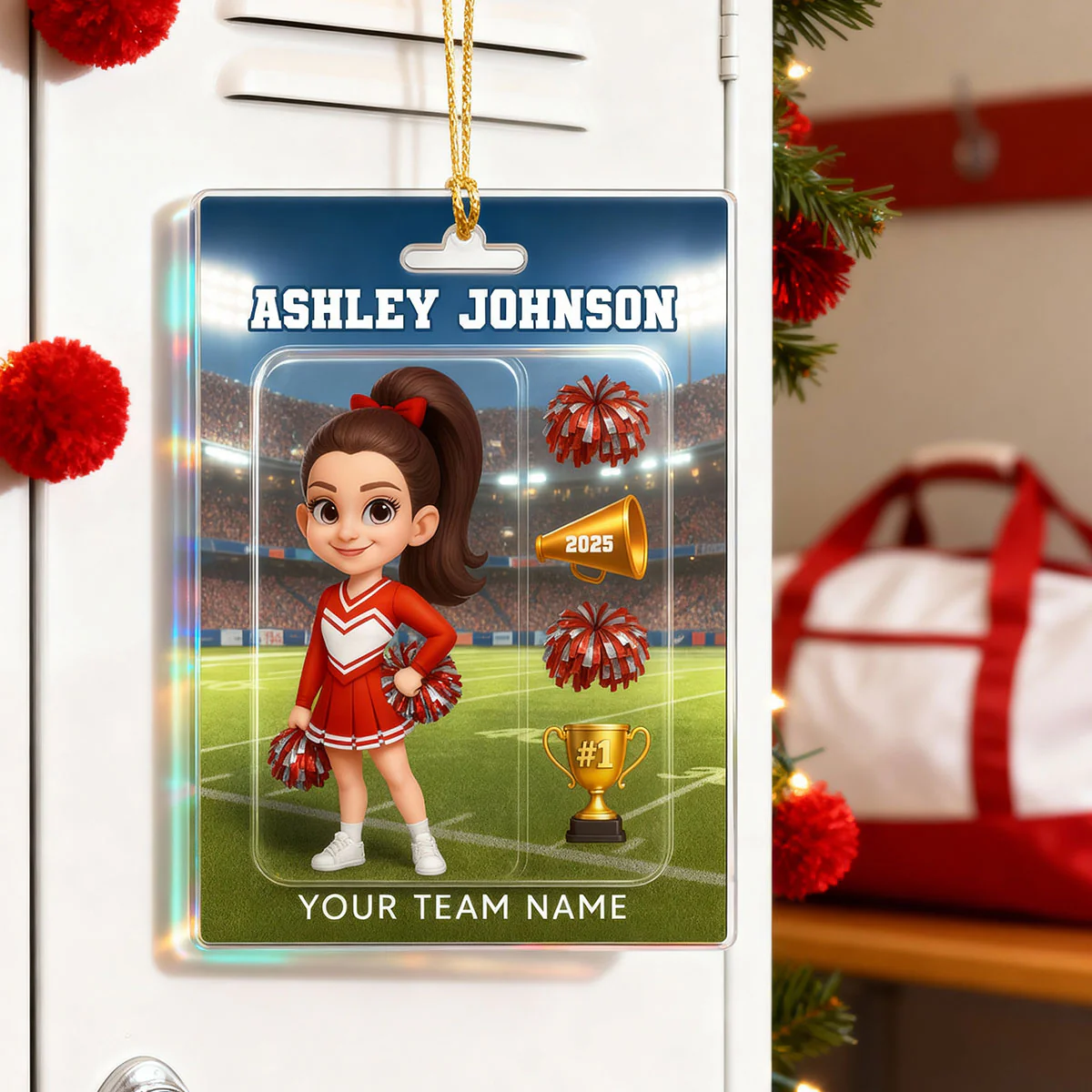 3D Effect Cheerleader Custom Figure Style - Personalized Acrylic Ornament - Christmas Gift For Cheerleaders - Image 8