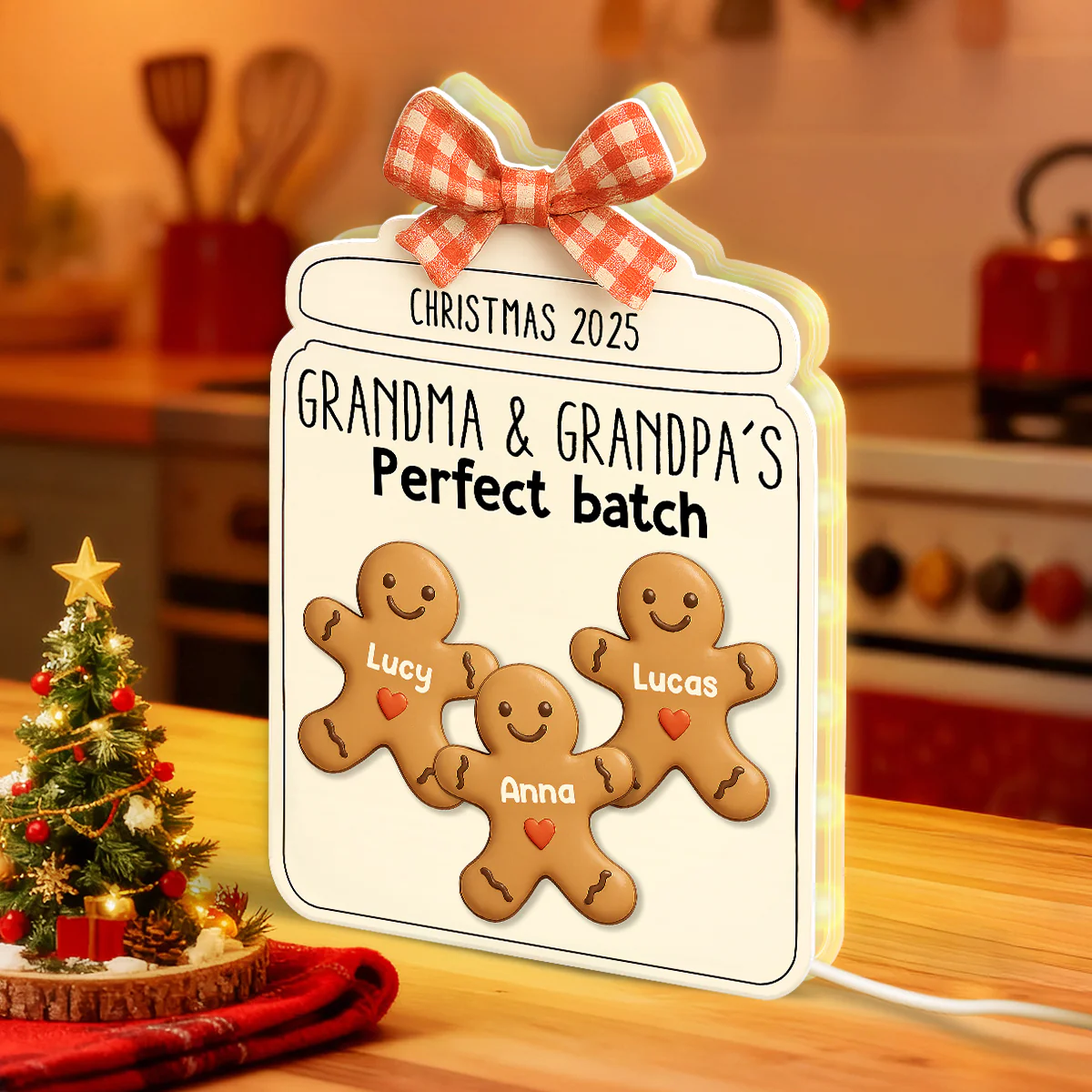 3D Effect Christmas Grandma Grandpa Perfect Batch Cookies - Personalized Light Box - Image 4