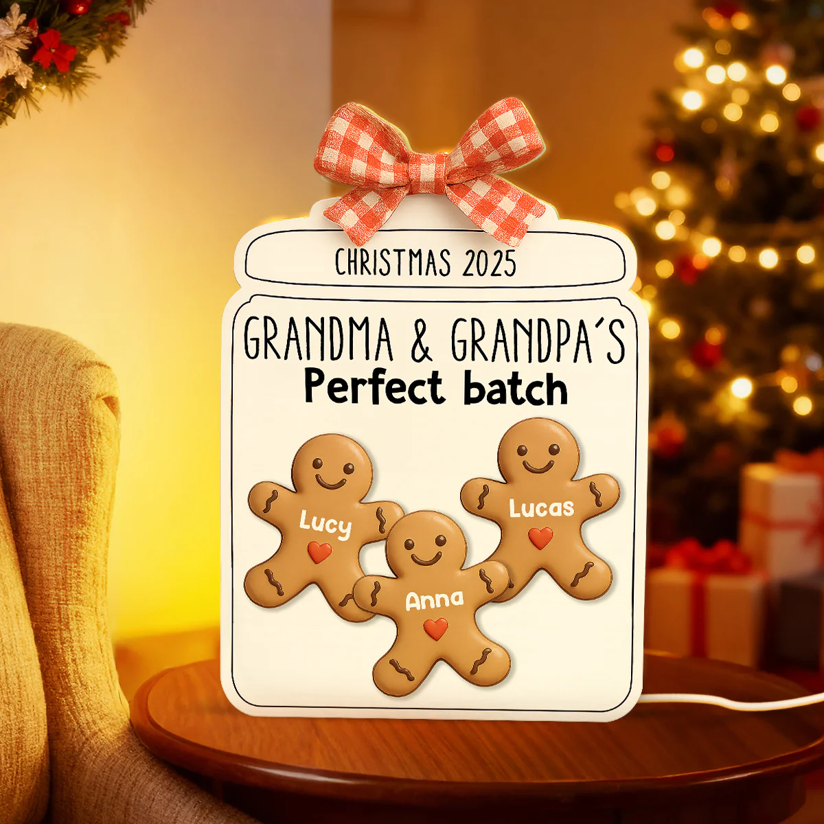 3D Effect Christmas Grandma Grandpa Perfect Batch Cookies - Personalized Light Box - Image 5