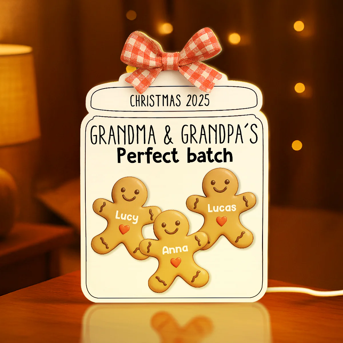 3D Effect Christmas Grandma Grandpa Perfect Batch Cookies - Personalized Light Box - Image 6