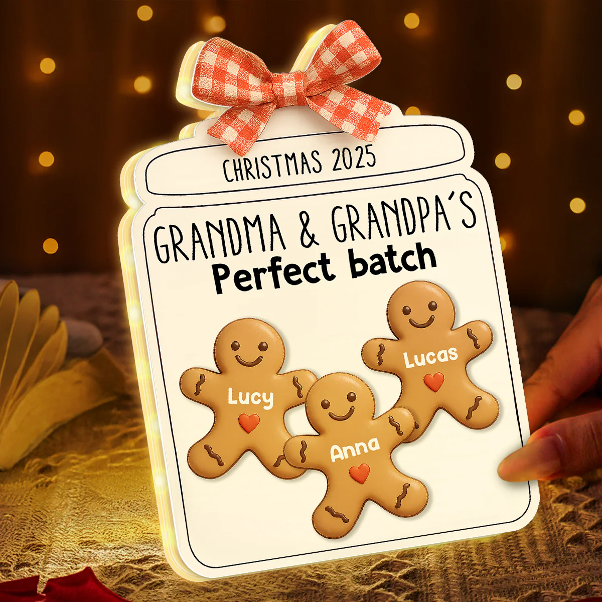 3D Effect Christmas Grandma Grandpa Perfect Batch Cookies - Personalized Light Box - Image 7