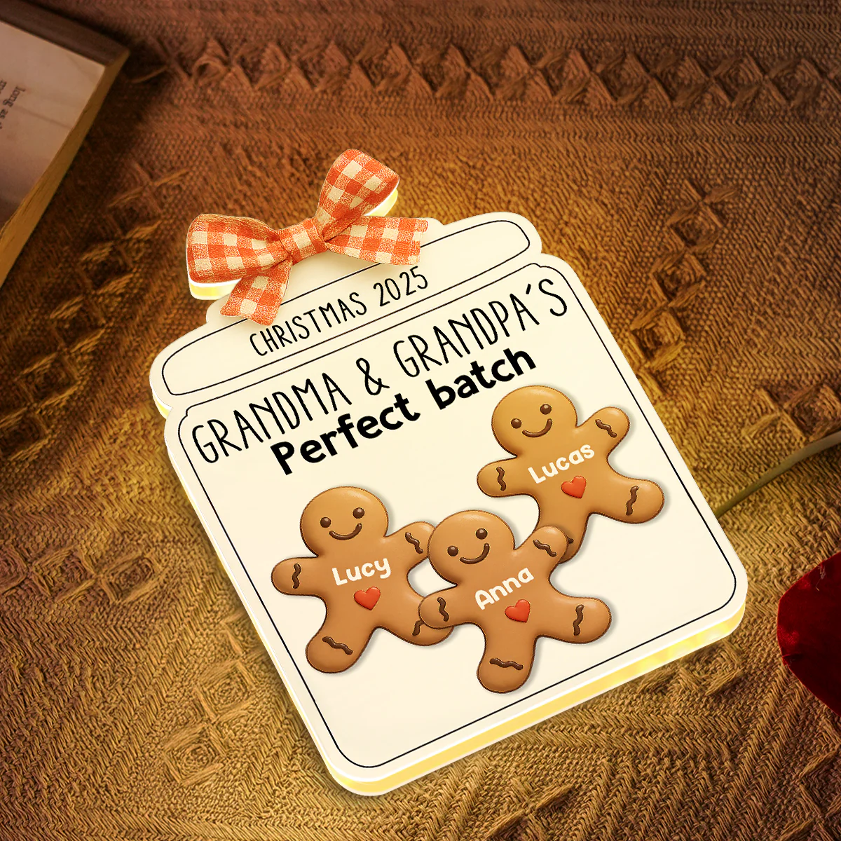 3D Effect Christmas Grandma Grandpa Perfect Batch Cookies - Personalized Light Box - Image 8