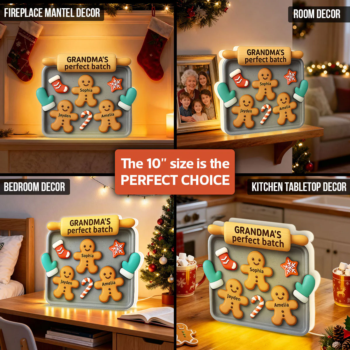 3D Effect Christmas Grandma Perfect Batch Cookies - Personalized Light Box - Gift For Grandma - Image 12