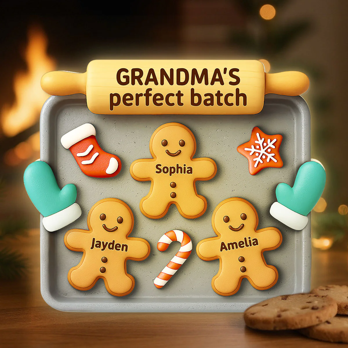 3D Effect Christmas Grandma Perfect Batch Cookies - Personalized Light Box - Gift For Grandma - Image 2