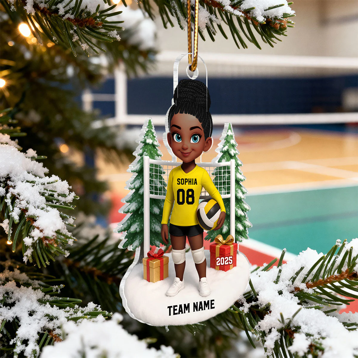 3D Effect Christmas Volleyball Player - Personalized Acrylic Ornament - Gift For Volleyball Lovers, School Volleyball Team - Image 7