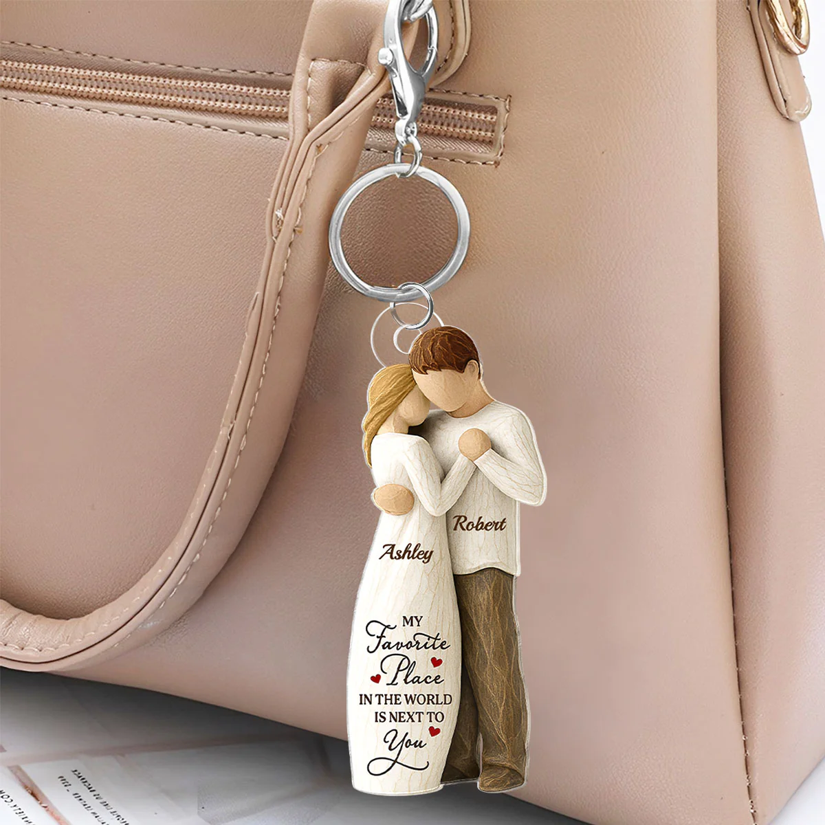 3D Effect Couple You Will Forever Be My Always - Personalized Acrylic Keychain - Gift For Him, Gift For Her - Image 6